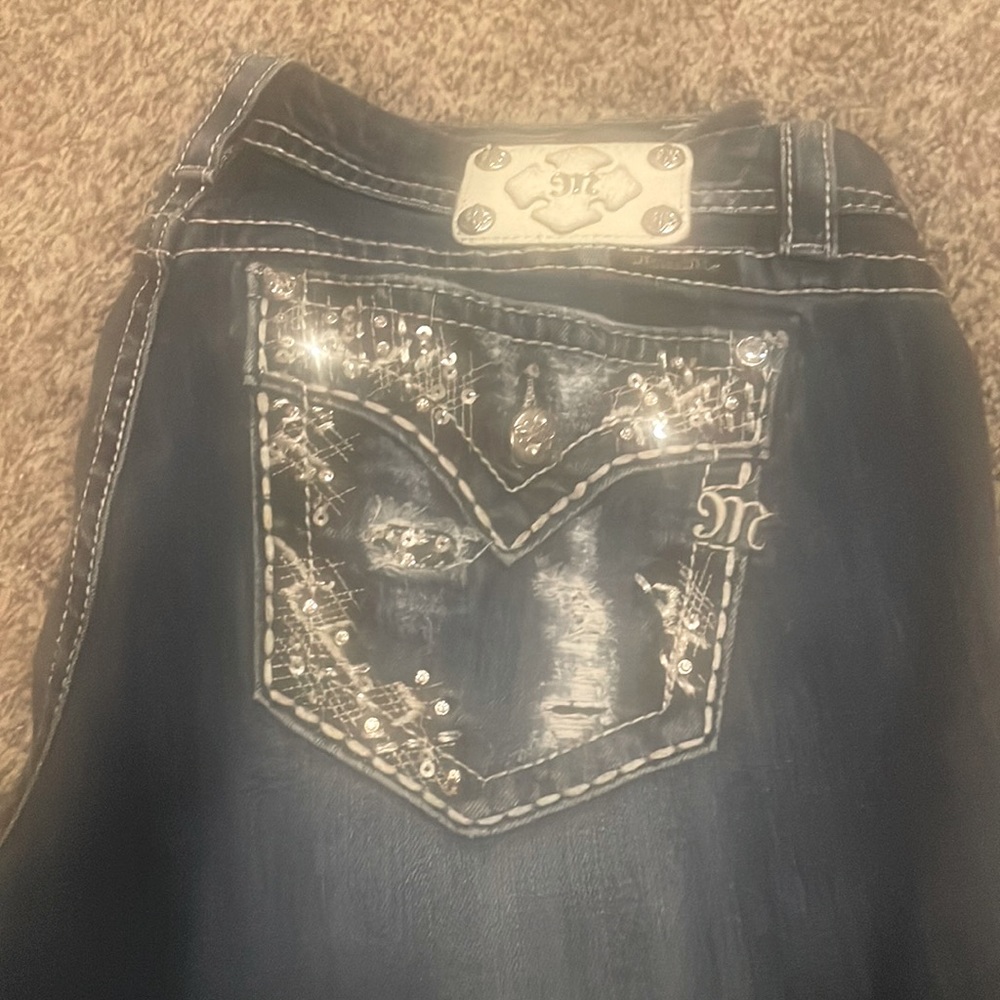 Gorgeous bling Miss Me 34 mid-rise waist